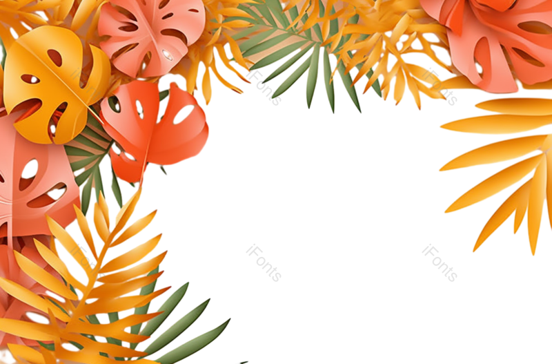 黄色叶子图片,剪纸元素,绿叶PNG,剪纸树叶免抠素材